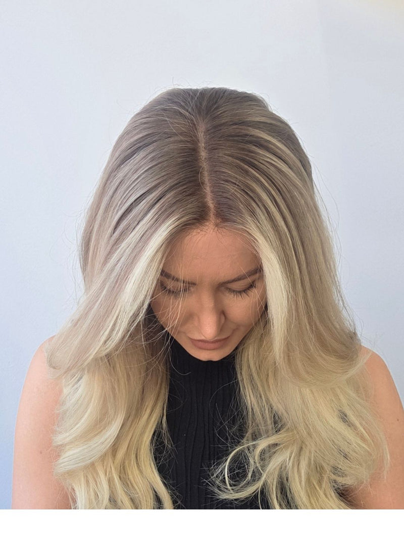 20" Luxe Lace front Wig Buttery Blonde balayage