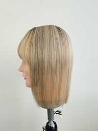 12" Rooted Natural blonde Curtain bangs