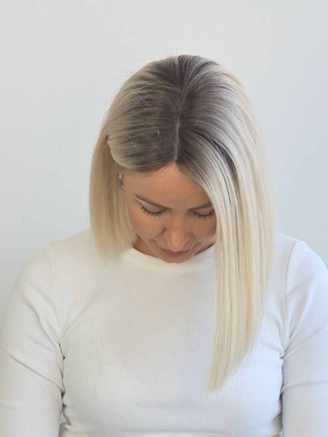 12" rooted Platinum blonde Closed lace front topper