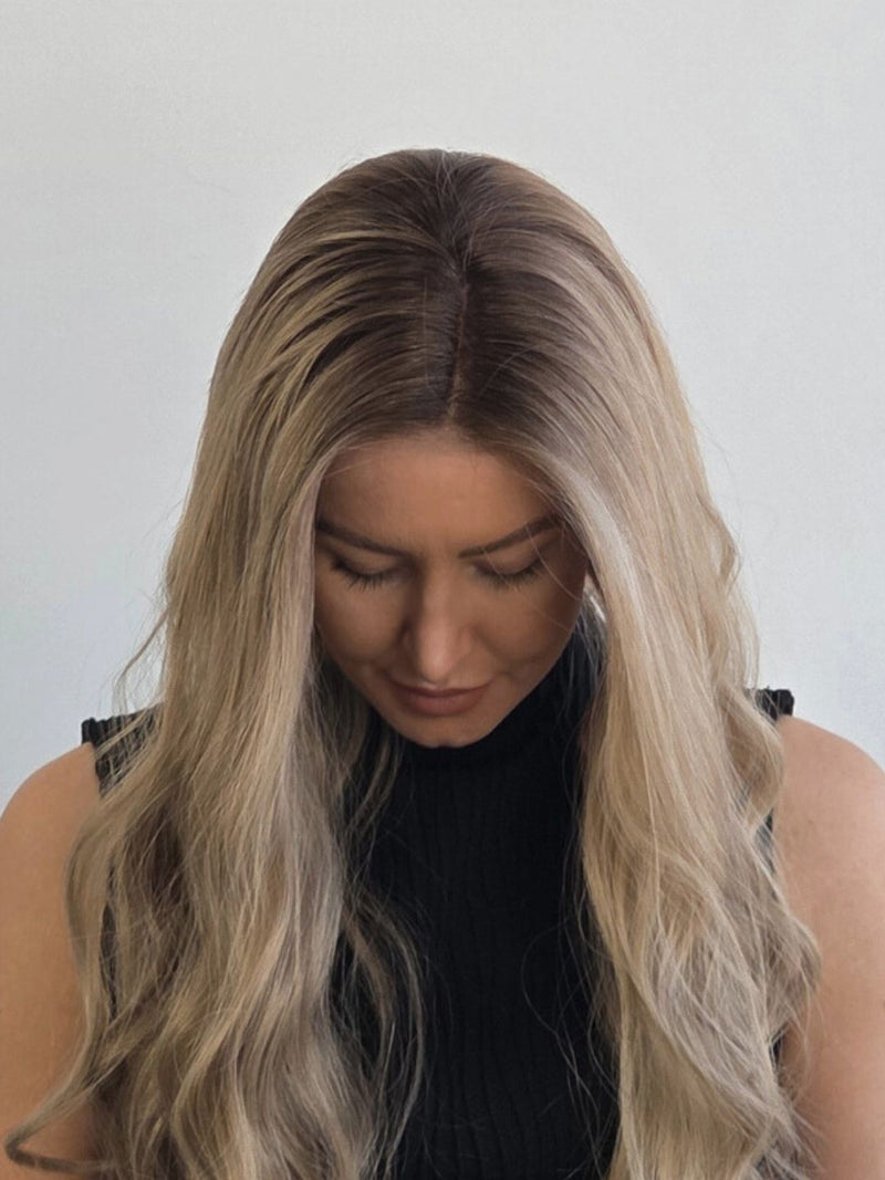 22" Neutral bronde balayage Lace front topper 22"