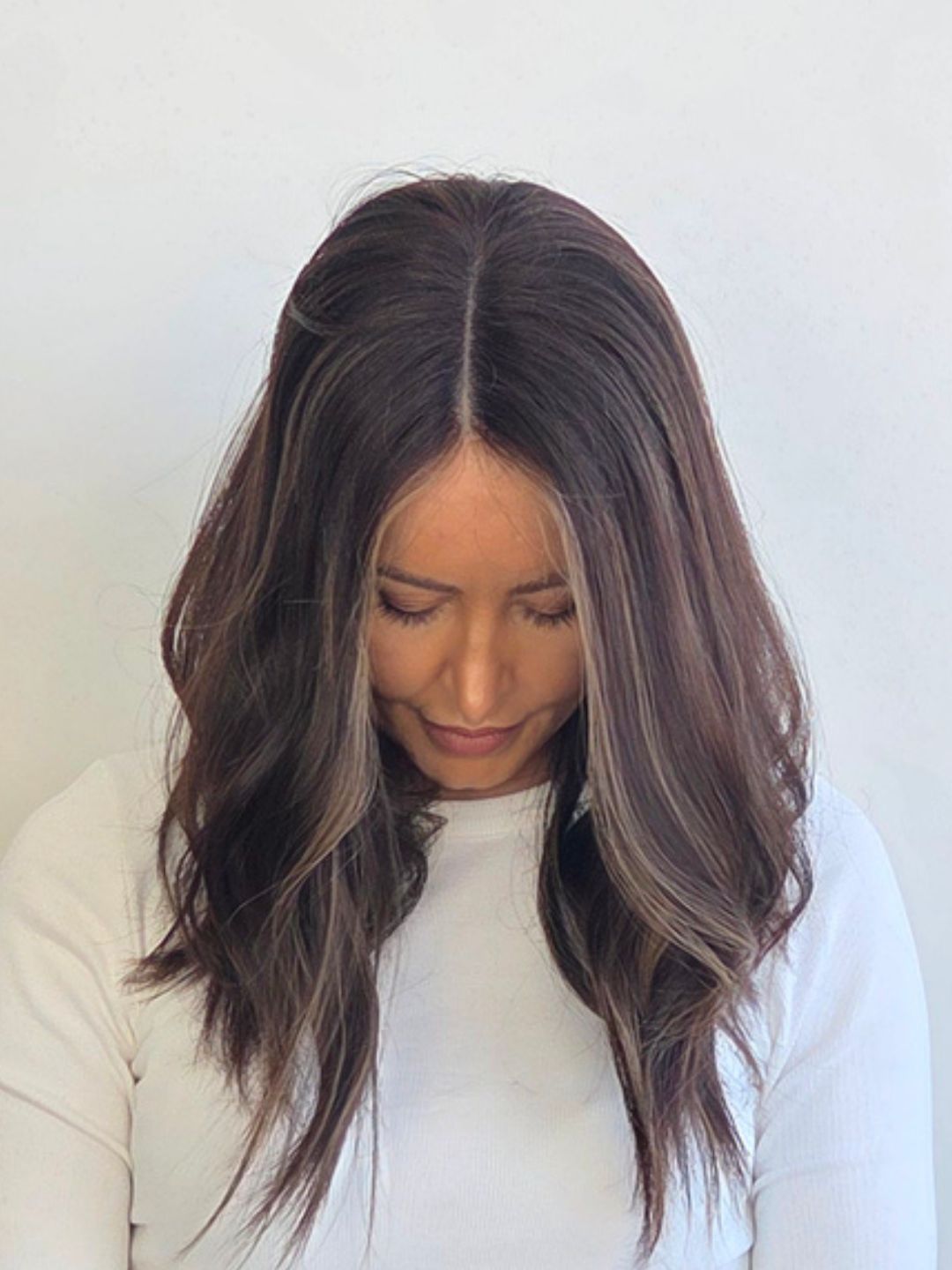 18" Dark brunette balayage Lace front wig