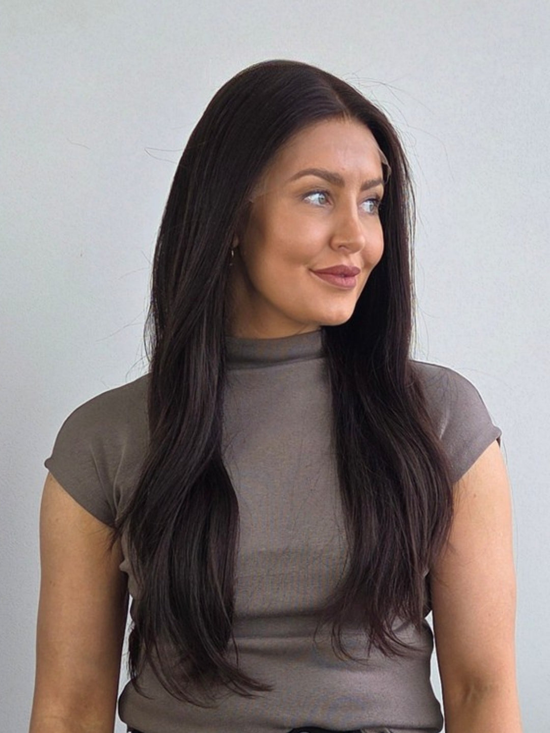 22" Dark brown Luxe Lace front wig