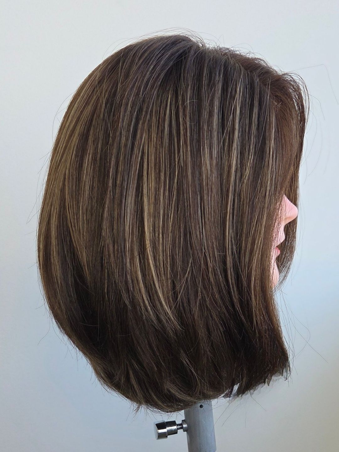 10" Chocolate Brunette with Highlights Lace front wig