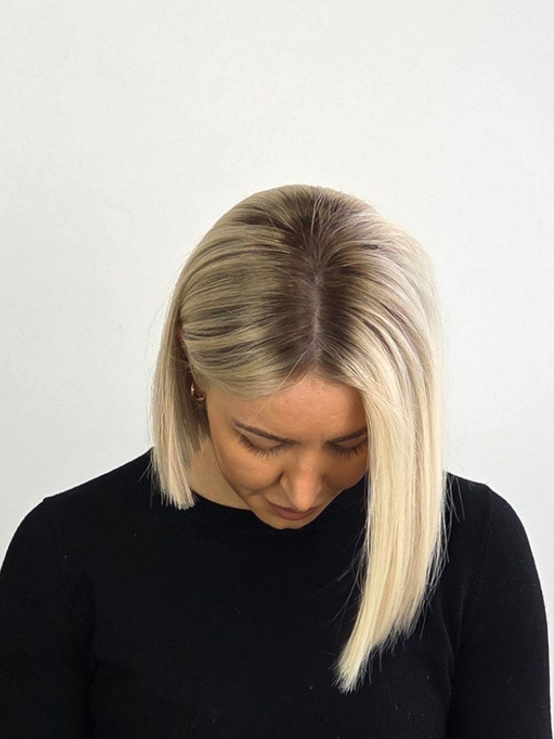 10" Bob pearl platinum blonde Closed lace topper