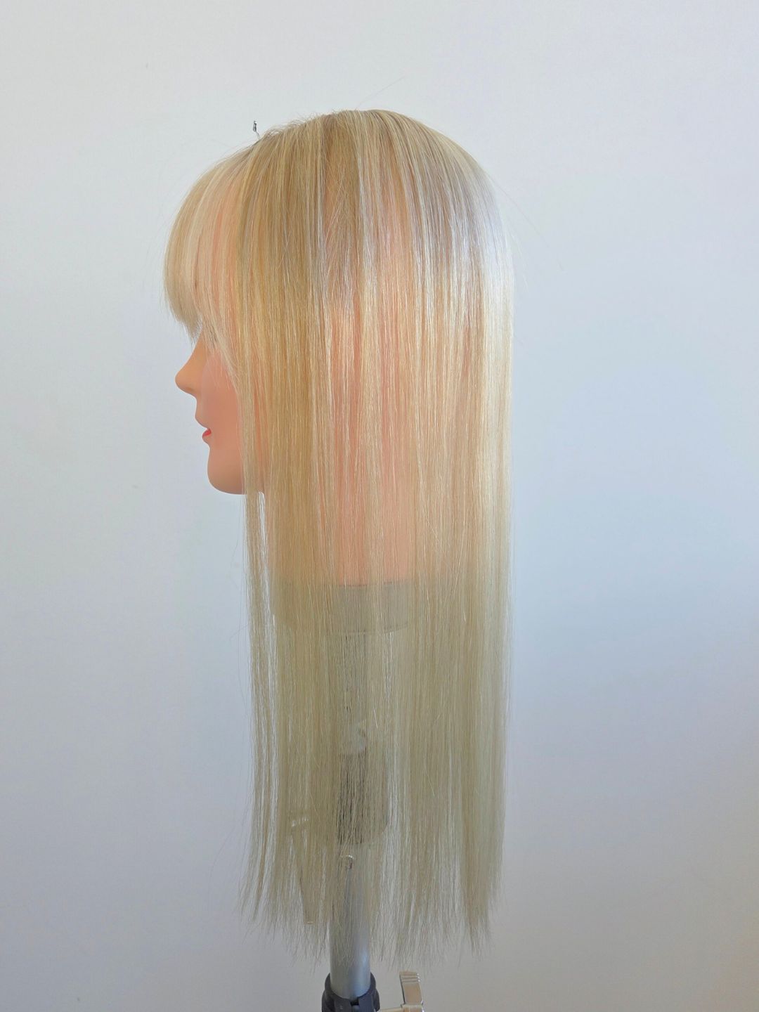 18" Platinum Blonde Mono Topper with Fringe