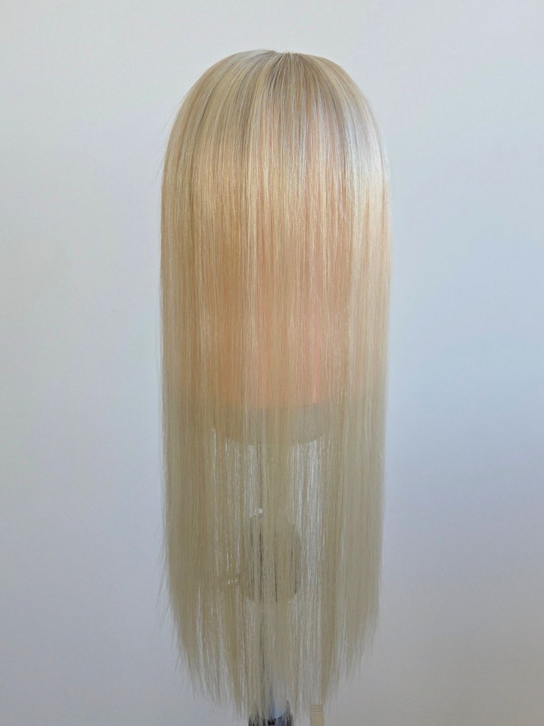 18" Platinum Blonde Mono Topper with Fringe