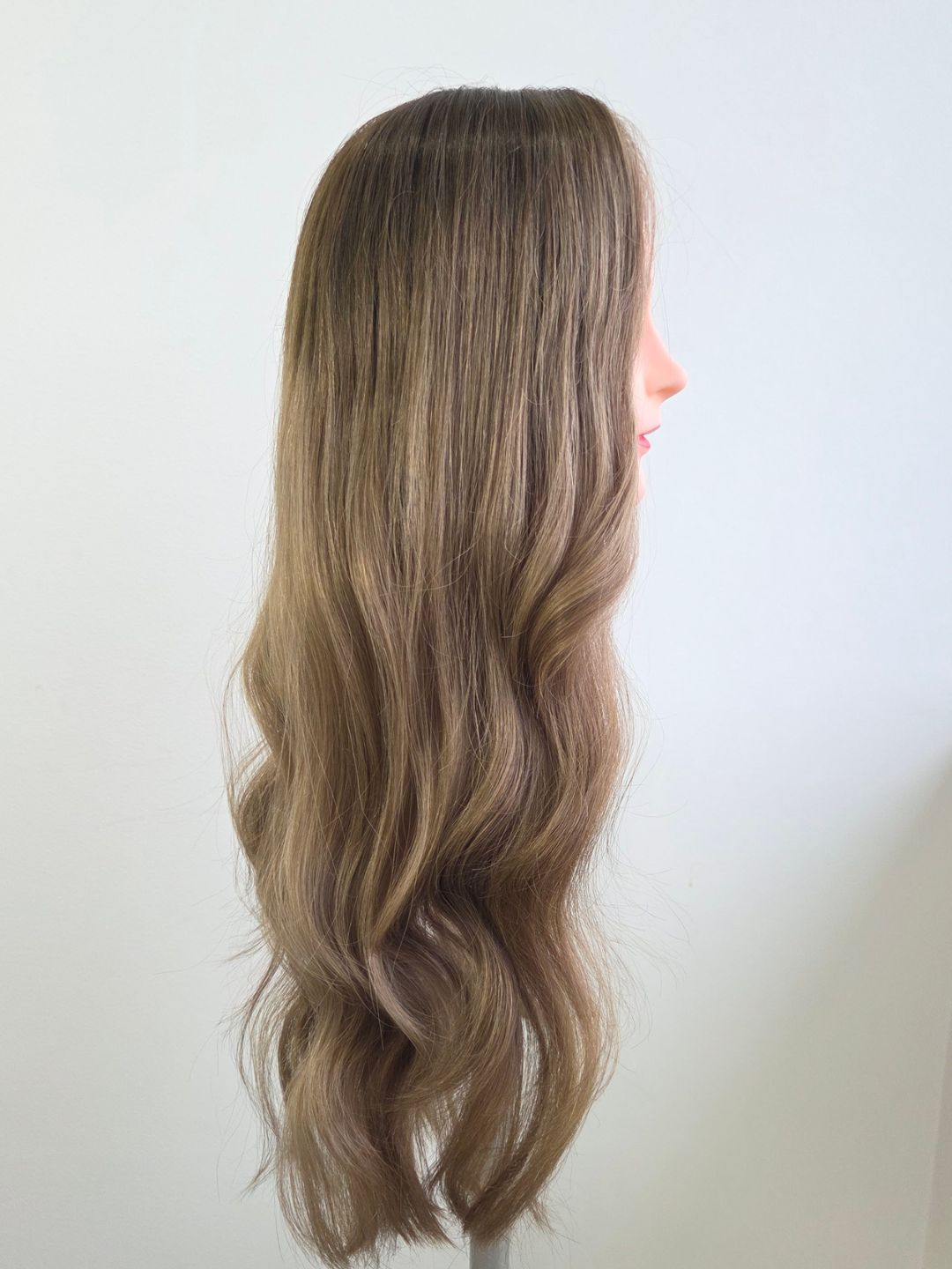 24" smoky pearl brown Lace front topper