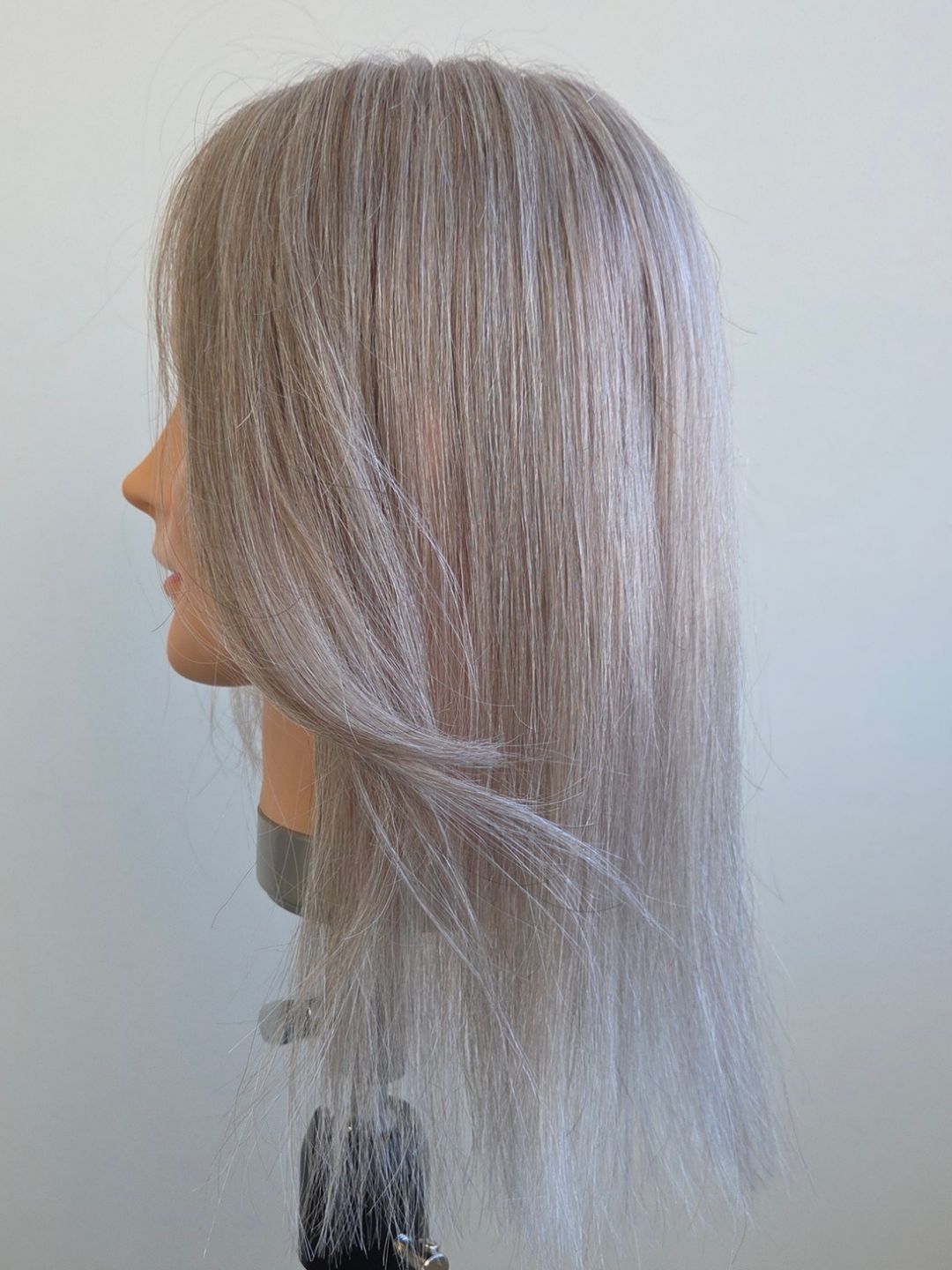 14" Champagne grey Lace front/ Silk topper