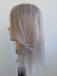 14" Champagne grey Lace front/ Silk topper