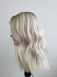 12" Platinum ash blonde Luxe lace front wig