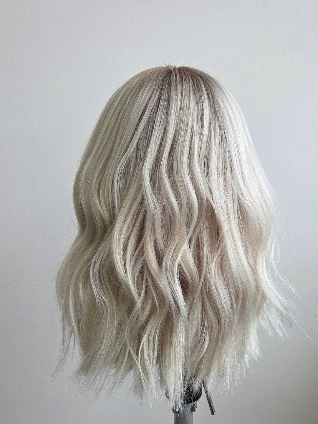 12" Platinum ash blonde Luxe lace front wig
