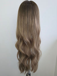 24" smoky pearl brown Lace front topper