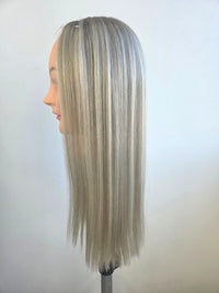 18"Ash blonde with Dimensional Lowlights Lace front Topper