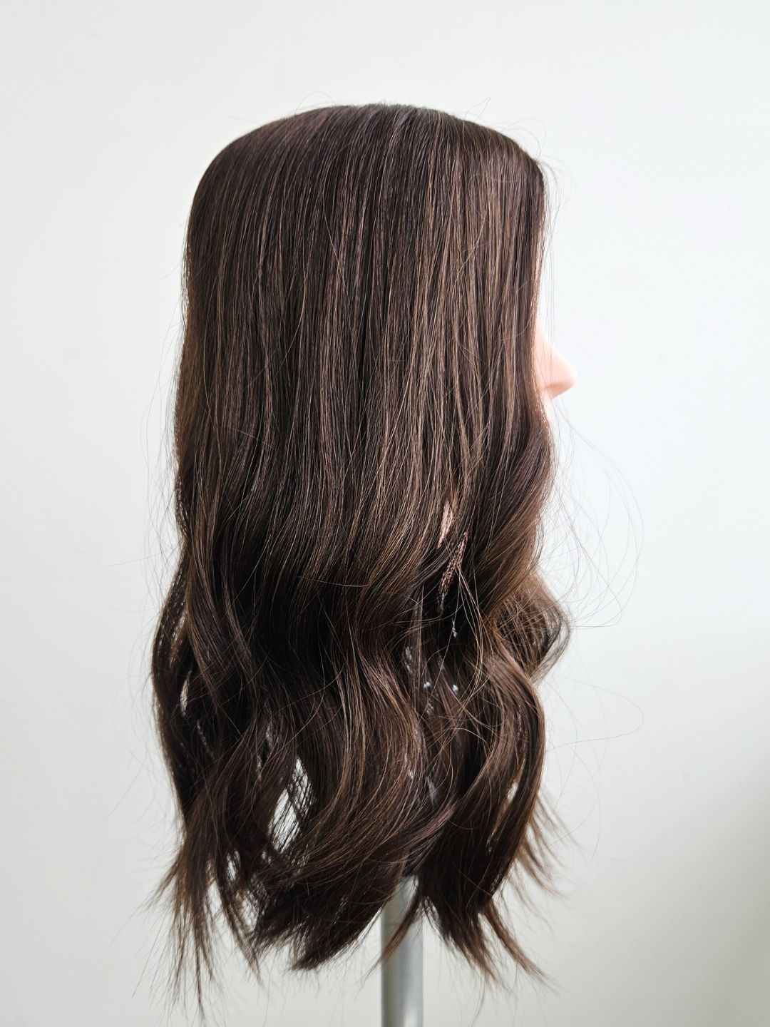 18" Dark Brunette Silk Topper
