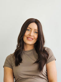 18" Dark Brunette Silk Topper