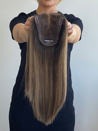16" Medium Ash brown Lace front topper