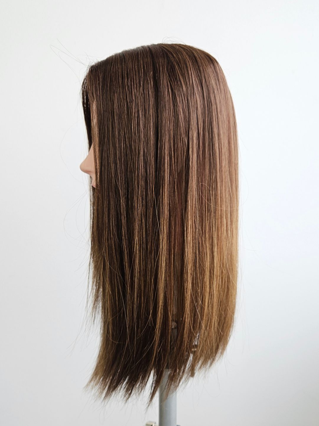 18" Cinnamon brunette Silk topper