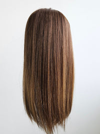 18" Cinnamon brunette Silk topper