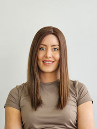 18" Cinnamon brunette Silk topper