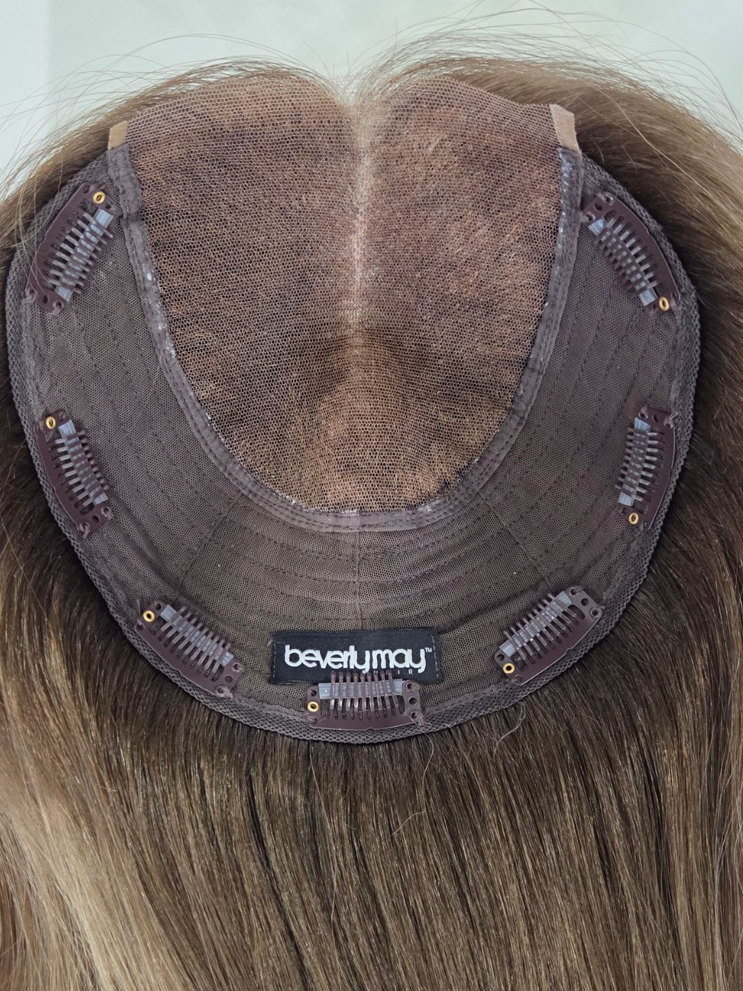 24" smoky pearl brown Lace front topper
