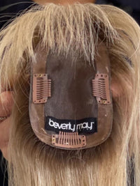 18" Honey blonde Mono topper with Fringe