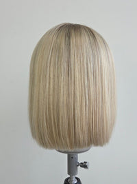 10" Bob pearl platinum blonde Closed lace topper