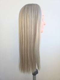 18"Ash blonde with Dimensional Lowlights Lace front Topper