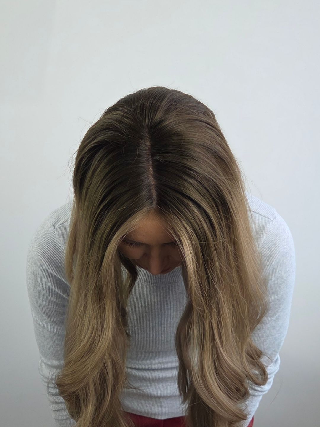 24" smoky pearl brown Lace front topper