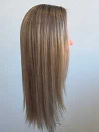 18" Taupe Blonde Lace front topper