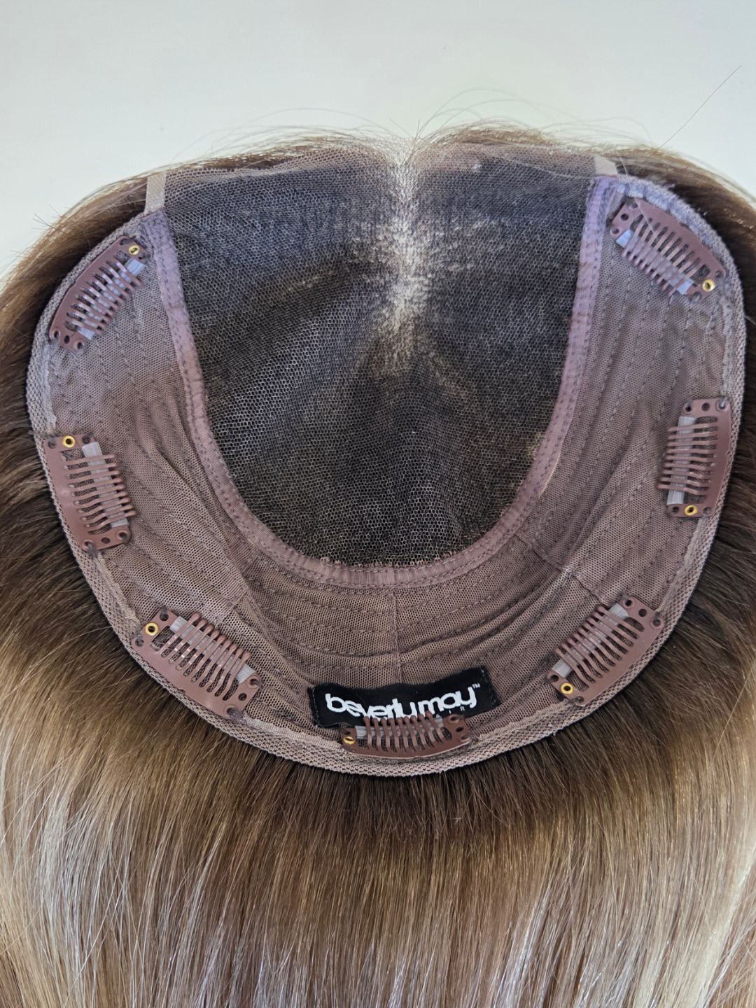 18" Taupe Blonde Lace front topper