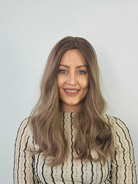 18" Ash Mocha Brown Silk Topper