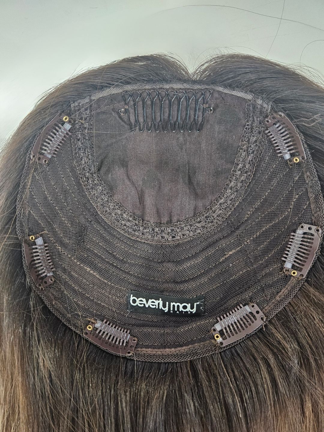 18" Ash Mocha Brown Silk Topper