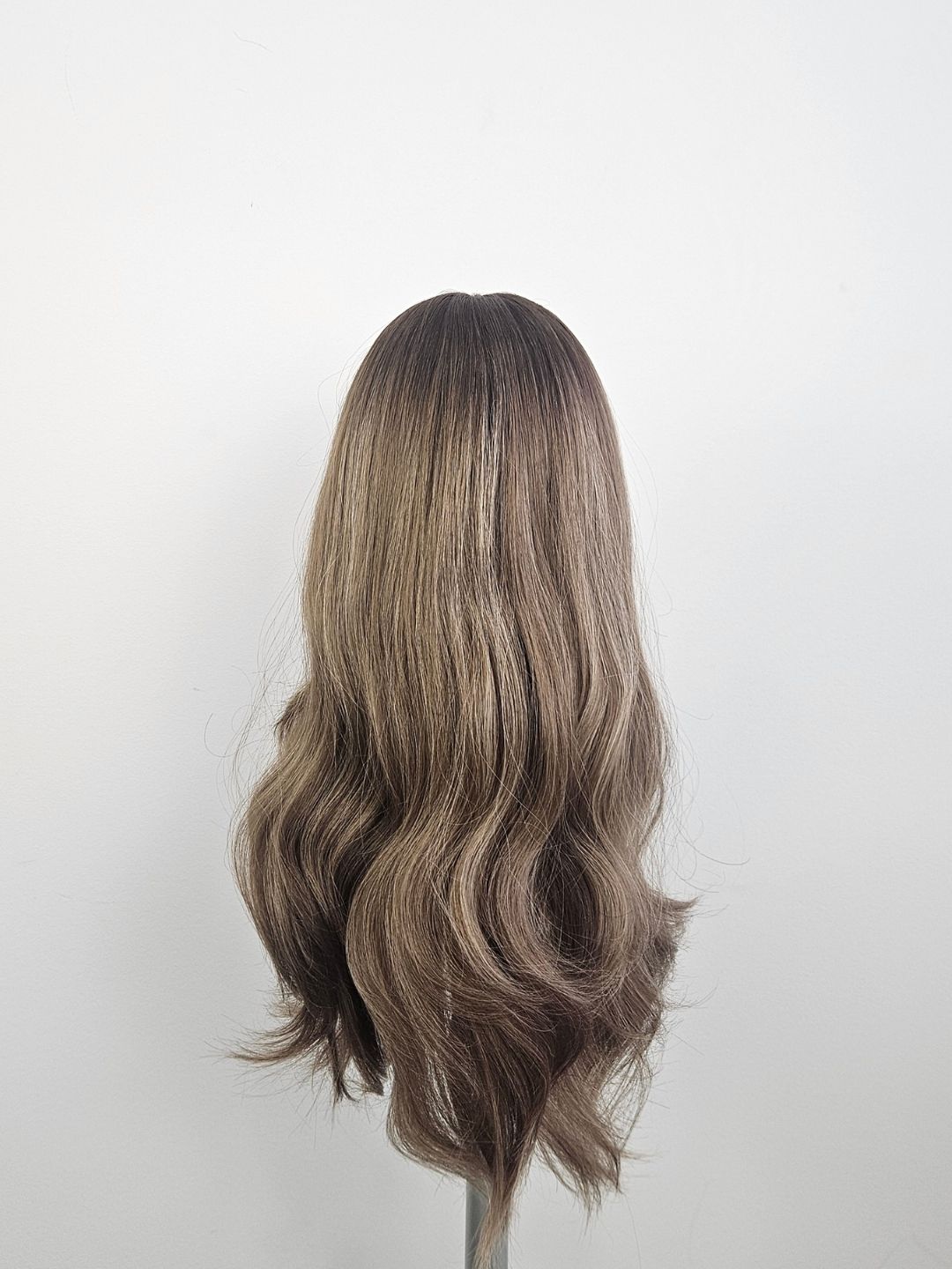 18" Ash Mocha Brown Silk Topper