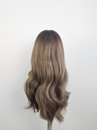 18" Ash Mocha Brown Silk Topper