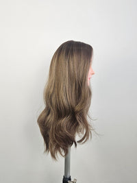 18" Ash Mocha Brown Silk Topper