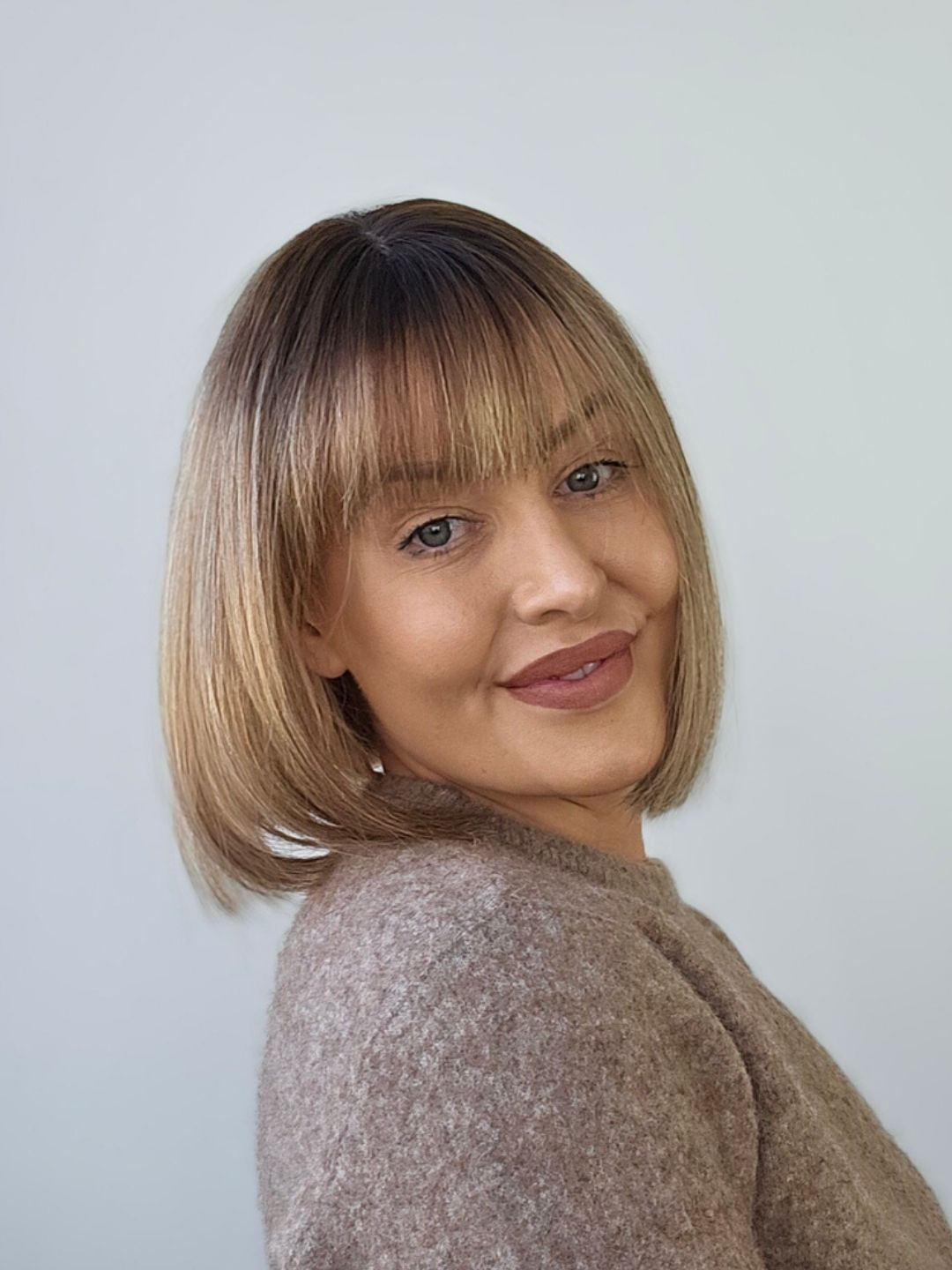 10" Rooted Bronde Topper with Fringe