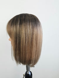 10" Rooted Bronde Topper with Fringe