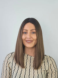 16" Medium Brown Balayage Silk topper