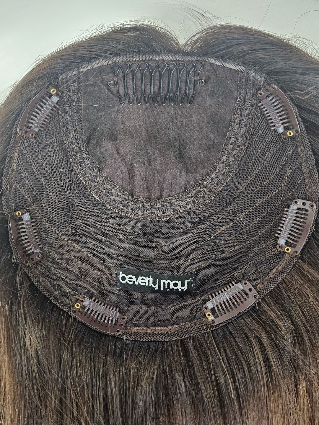 16" Medium Brown Balayage Silk topper