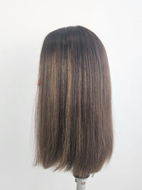 16" Medium Brown Balayage Silk topper