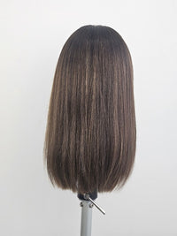 16" Medium Brown Balayage Silk topper