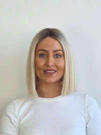 12" rooted Platinum blonde Closed lace front topper