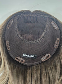 20" Dark Brown With blonde highlights Silk Topper